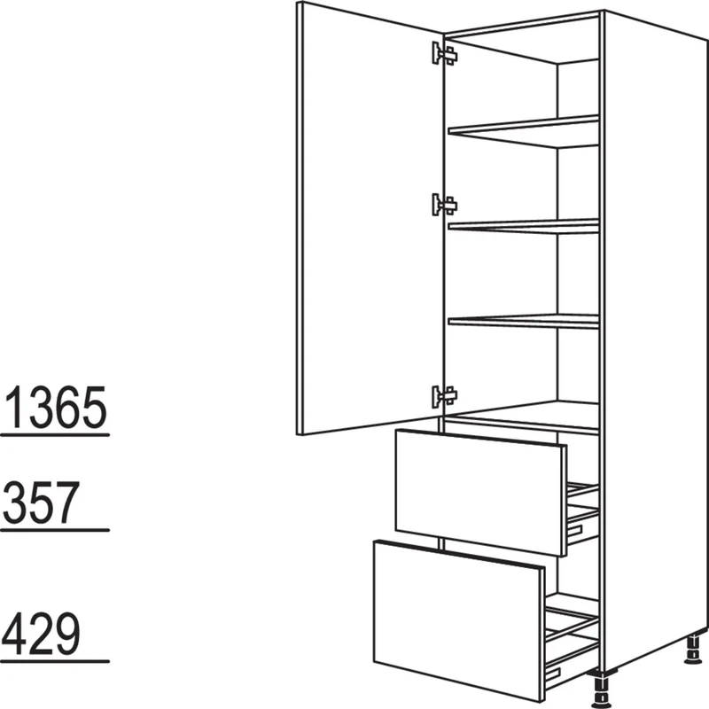 nobilia XL-Geschirr-/ Vorratsschrank HD2A40-2X 40 cm