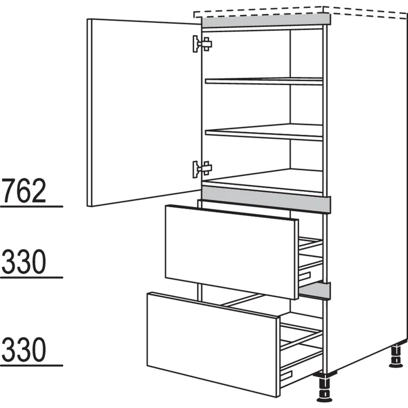 nobilia Highboard NH2A50 50 cm
