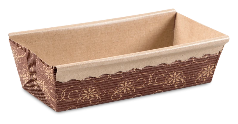 Städter, Papier-Backform Kastenform 4 Stück, Farbe braun, 18 x 9cm / H3,5cm