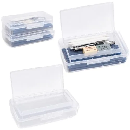 2 Stück Stiftebox Transparent Sortierbox Stifte Boxen 20,5 x 12 x 6cm