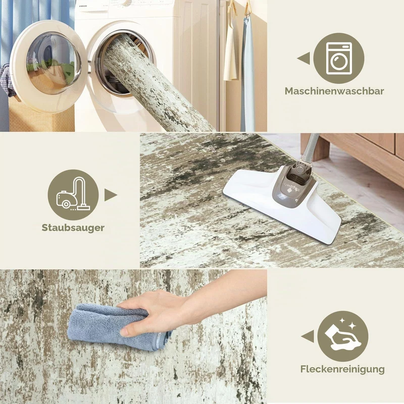 Cekene Teppich Bürostuhl Geeignet Bodenschutzmatte 120x150cm Taupe Rutschfeste Bodenschutzmatte Bürostuhl für Hartböden Abstrakt Bürostuhl Unterlage Schreibtischstuhl Unterlage für Laminat und Fliesen