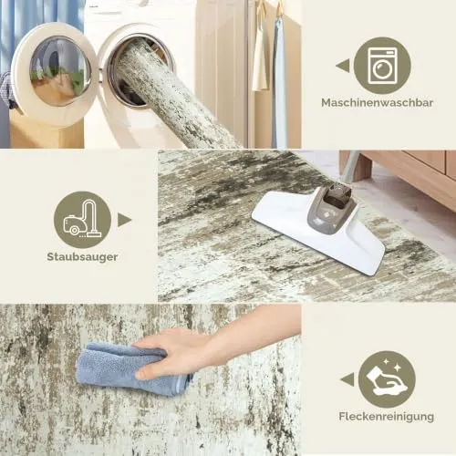 Cekene Teppich Bürostuhl Geeignet Bodenschutzmatte 120x150cm Taupe Rutschfeste Bodenschutzmatte Bürostuhl für Hartböden Abstrakt Bürostuhl Unterlage Schreibtischstuhl Unterlage für Laminat und Fliesen