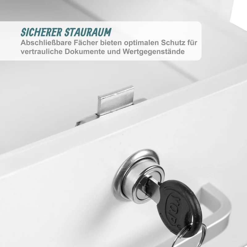 Relaxdays Rollcontainer, Schublade & Türfach, HxBxT: 57 x 40 x 40 cm, abschließbar, Aktenschrank auf Rollen, Farbwahl