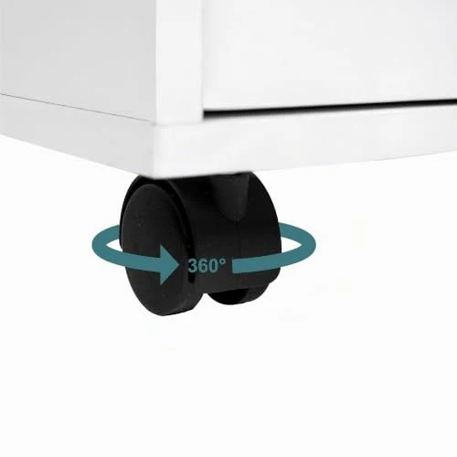 Relaxdays Rollcontainer, Schublade & Türfach, HxBxT: 57 x 40 x 40 cm, abschließbar, Aktenschrank auf Rollen, Farbwahl