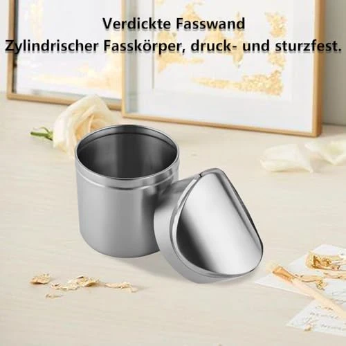 DYOUen Papierkorb Desktop Mini Mülleimer Edelstahl Tischabfalleimer Schwingdeckeleimer Kosmetikeimer Tischmülleimer mit Deckel, fur Automobil Getränkehalter