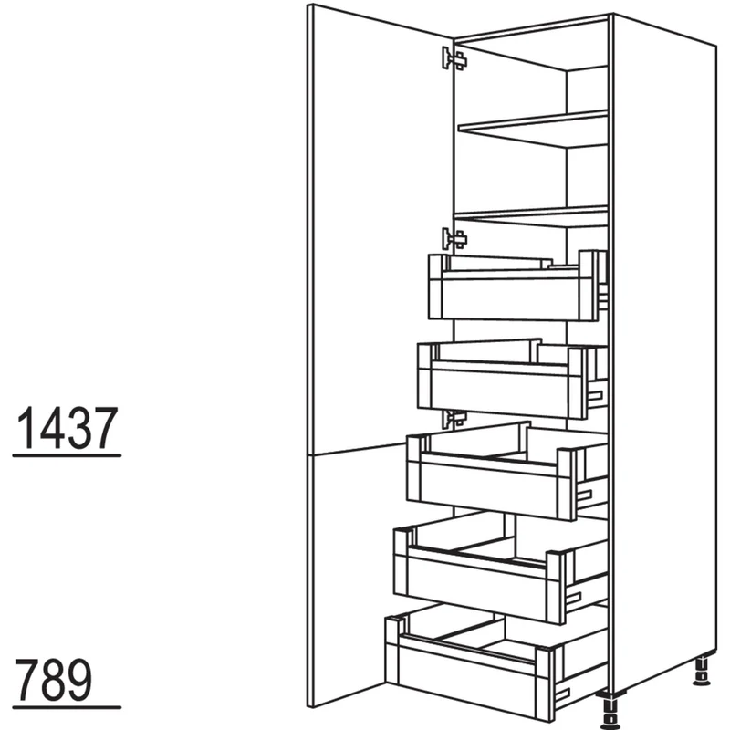 nobilia XL-Hochschrank HDI50-3X 50 cm