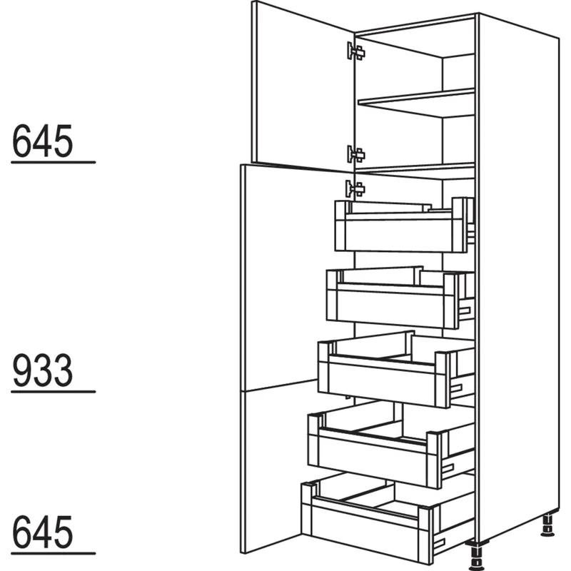 nobilia XL-Hochschrank HI50-3X 50 cm