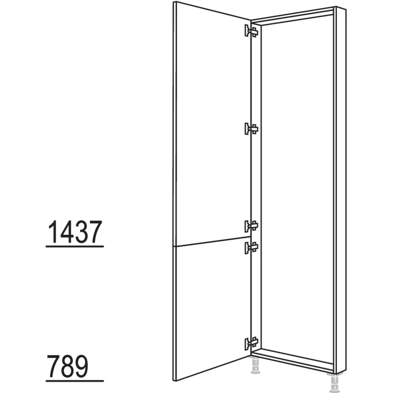 nobilia XL-Hochschrank-Rahmenteil HRTD40-3X 40 cm
