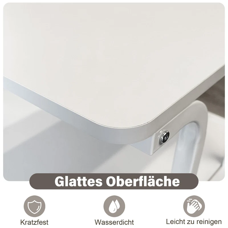 PUNCIA Druckertisch mit 2 Ebenen Druckerständer auf Rollen 60 x 50 cm