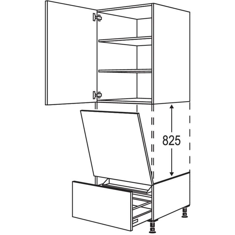 nobilia Geräte-Umbau Geschirrspüler geeignet für Nischenhöhe: 825 mm / GDGSP45-1 45 cm
