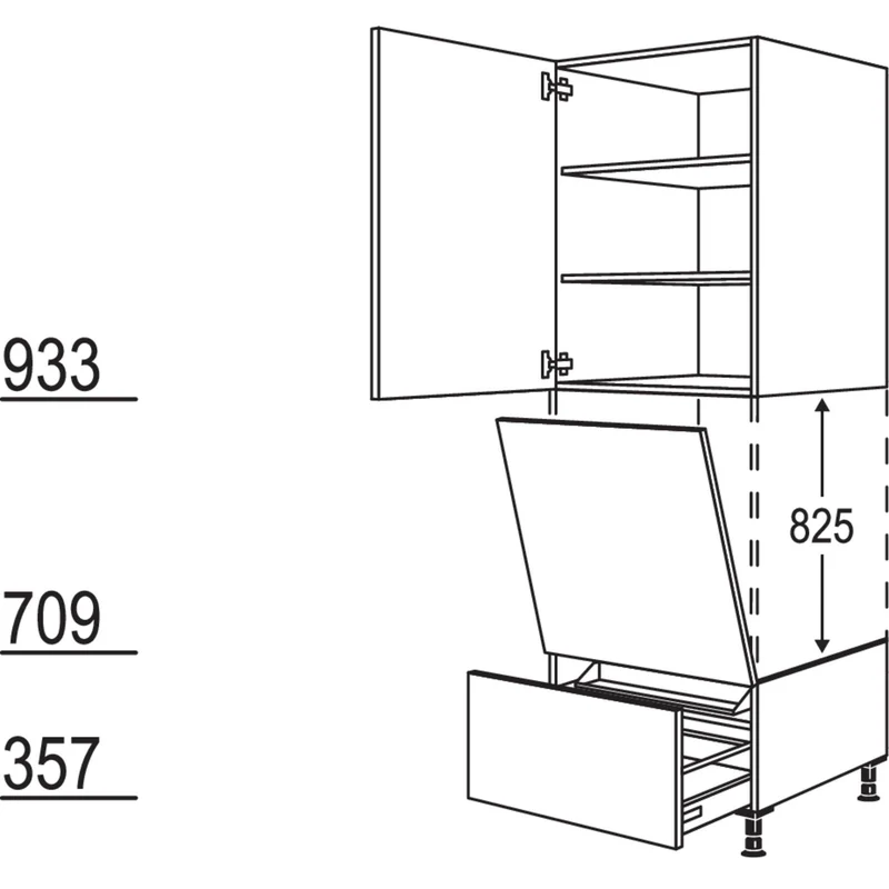 nobilia Geräte-Umbau Geschirrspüler geeignet für Nischenhöhe: 825 mm / GDGSP45-1 45 cm