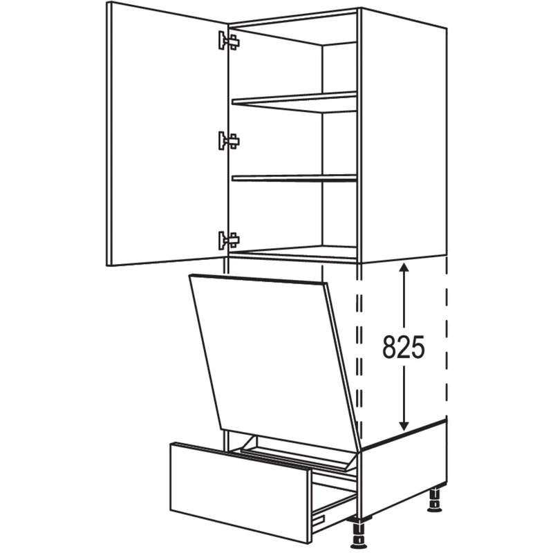 nobilia Geräte-Umbau Geschirrspüler geeignet für Nischenhöhe: 825 mm / GGSP45-1 45 cm