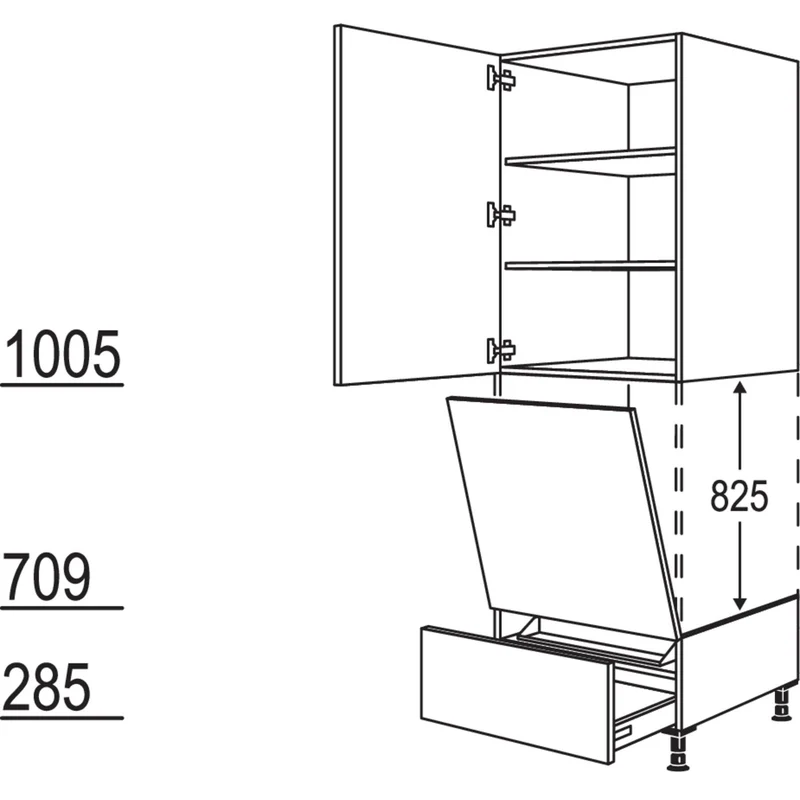nobilia Geräte-Umbau Geschirrspüler geeignet für Nischenhöhe: 825 mm / GGSP45-1 45 cm