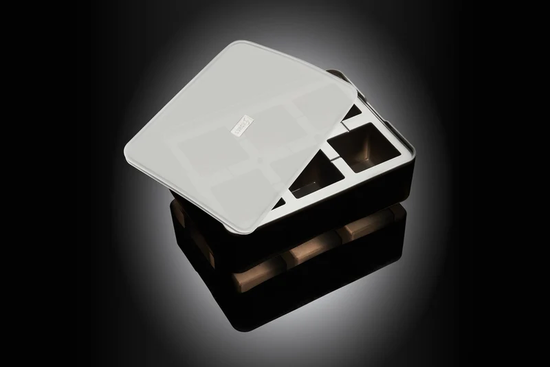 LURCH 'ICE FORMER Würfel 5x5cm schwarz transparent Eiswürfelform mit Deckel'