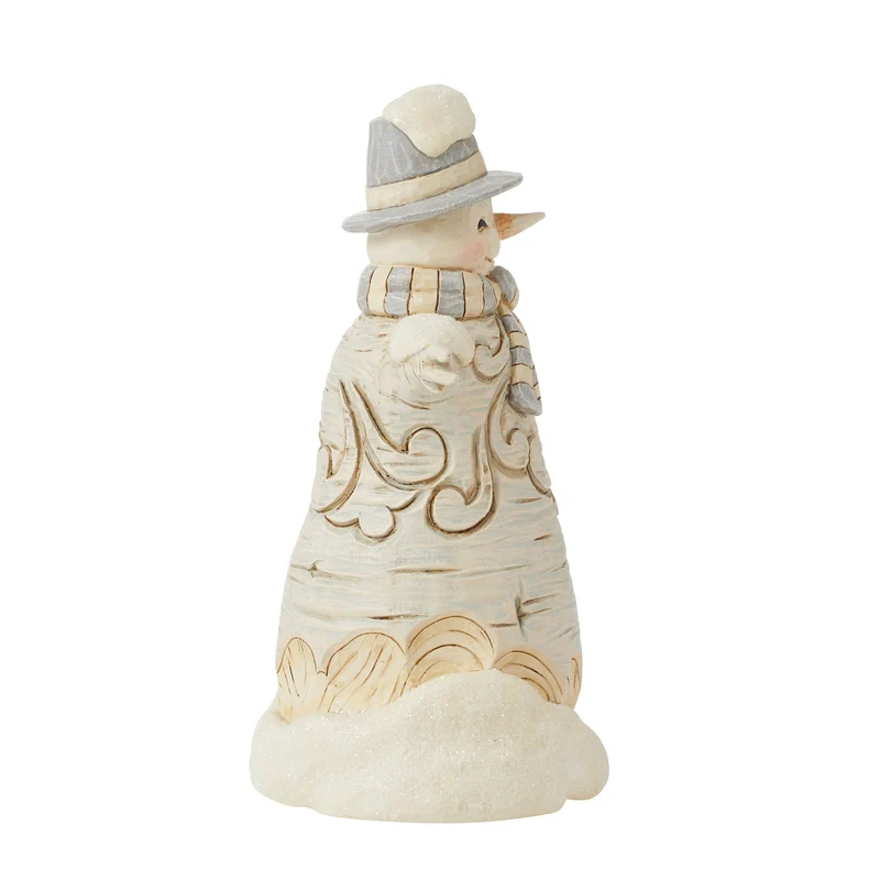 Jim Shore - Figur 'White Woodland - Carved Snowman - Geschnitzter Schneemann - 14cm' 2024