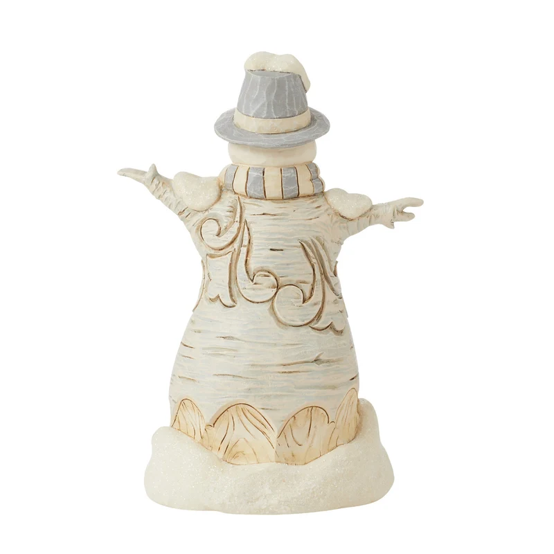 Jim Shore - Figur 'White Woodland - Carved Snowman - Geschnitzter Schneemann - 14cm' 2024