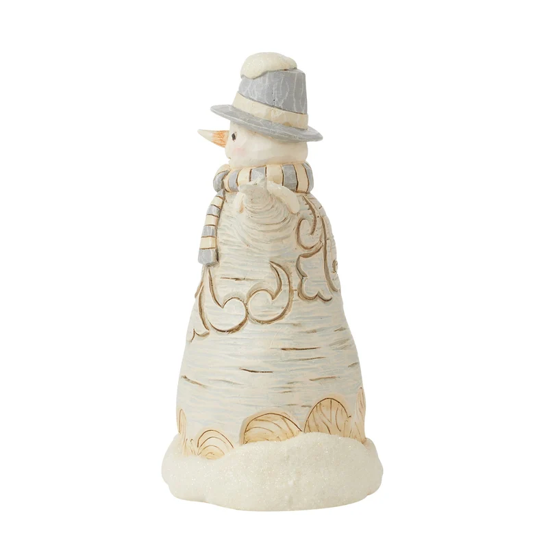 Jim Shore - Figur 'White Woodland - Carved Snowman - Geschnitzter Schneemann - 14cm' 2024