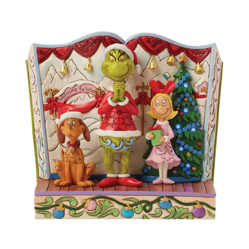Der Grinch mit Cindy-Lou und Max Bilderbuch – Signierte Erstausgabe, h 16cm, Jim Shore 2025