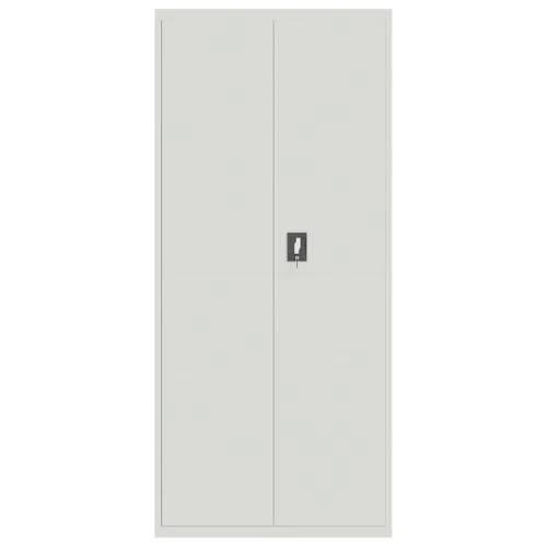 Aktenschrank Hellgrau aus pulverbeschichtetem Stahl 90x40x200 cm mit 4 Einlegeböden abschließbar für Büro, Homeoffice, Arbeitszimmer, zur sicheren Archivierung von Ordnern und Dokumenten