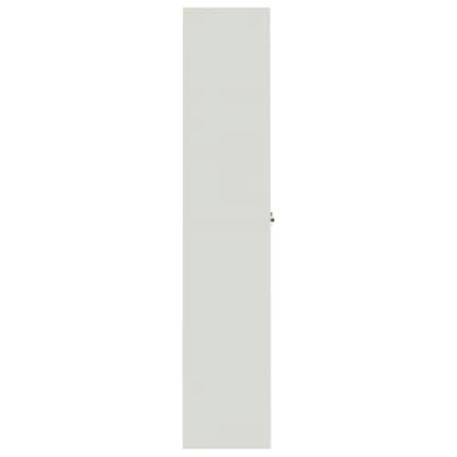Aktenschrank Hellgrau aus pulverbeschichtetem Stahl 90x40x200 cm mit 4 Einlegeböden abschließbar für Büro, Homeoffice, Arbeitszimmer, zur sicheren Archivierung von Ordnern und Dokumenten