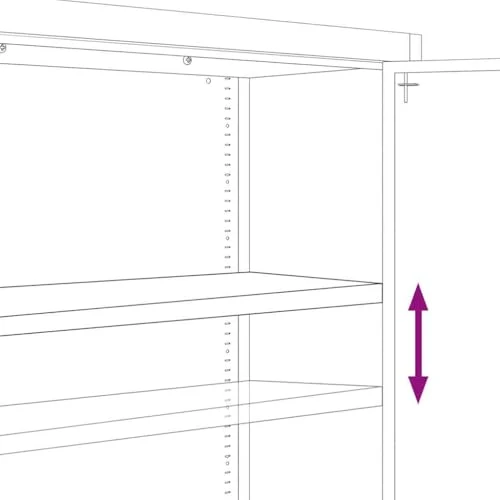 Aktenschrank Hellgrau aus pulverbeschichtetem Stahl 90x40x200 cm mit 4 Einlegeböden abschließbar für Büro, Homeoffice, Arbeitszimmer, zur sicheren Archivierung von Ordnern und Dokumenten