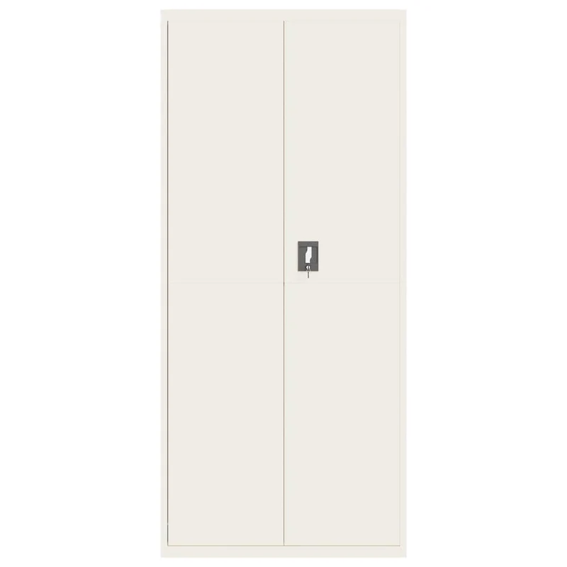 Aktenschrank Weiß aus pulverbeschichtetem Stahl 90x40x200 cm mit 4 Einlegeböden abschließbar für Büro, Homeoffice, Arbeitszimmer und Kanzlei zur sicheren Archivierung von Dokumenten und