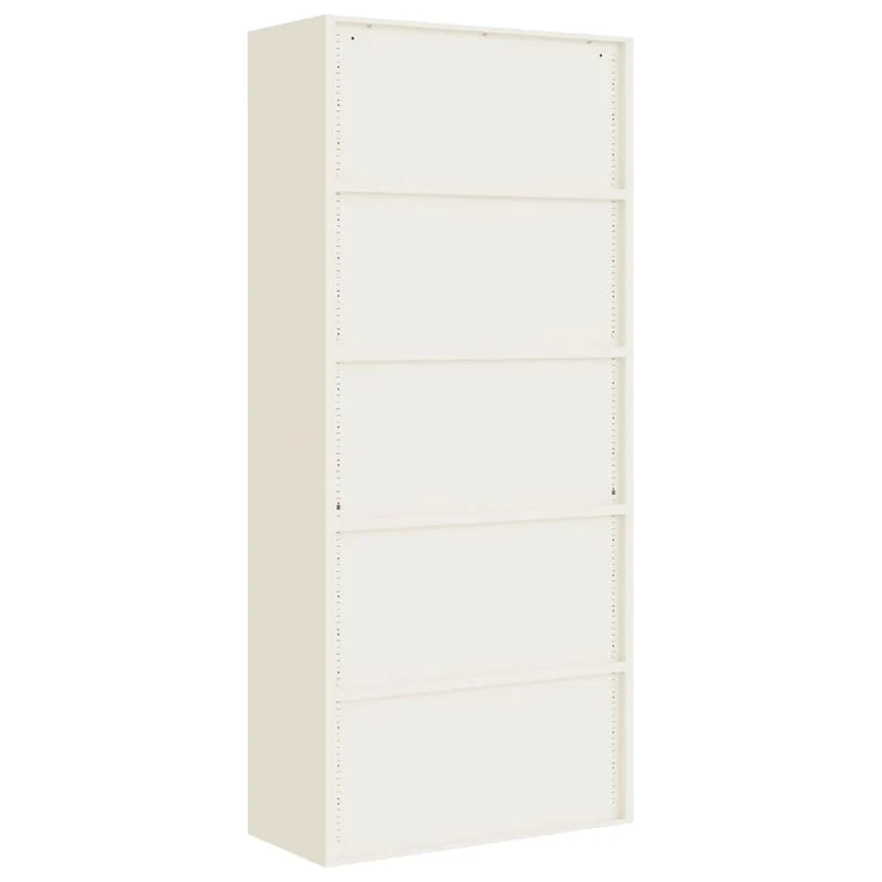 Aktenschrank Weiß aus pulverbeschichtetem Stahl 90x40x200 cm mit 4 Einlegeböden abschließbar für Büro, Homeoffice, Arbeitszimmer und Kanzlei zur sicheren Archivierung von Dokumenten und