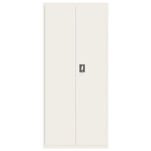 Aktenschrank Weiß aus pulverbeschichtetem Stahl 90x40x200 cm mit 4 Einlegeböden abschließbar für Büro, Homeoffice, Arbeitszimmer und Kanzlei zur sicheren Archivierung von Dokumenten und