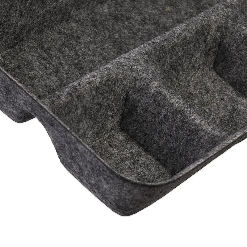 Relaxdays Schubladen Organizer Filz, Ordnungssystem Schreibtisch, HBT 5,5 x 29,5 x 19 cm, 4 Fächer, Filzkorb, dunkelgrau