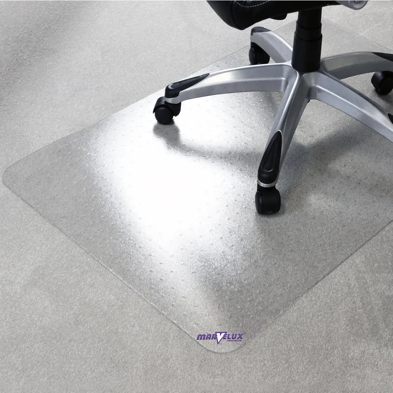 Marvelux große Umweltfreundliche Bürostuhlmatte für Teppichböden 116 x 150 cm - Eco-Friendly Bodenschutzmatte aus veredeltem Polymer - Rechteckige transparente Stuhlunterlage für Bürostühle