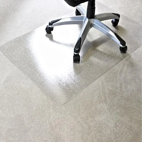 Marvelux große Umweltfreundliche Bürostuhlmatte für Teppichböden 116 x 150 cm - Eco-Friendly Bodenschutzmatte aus veredeltem Polymer - Rechteckige transparente Stuhlunterlage für Bürostühle