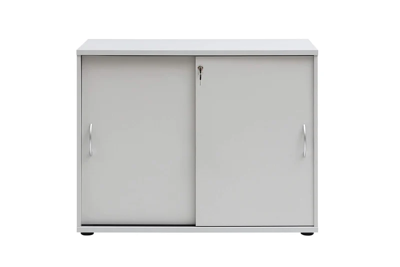 Möbelpartner Aktenschrank, lichtgrau, ca. 100,0 x 39,5 x 77,4 cm