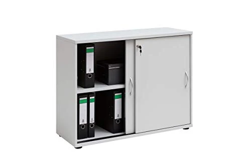 Möbelpartner Aktenschrank, lichtgrau, ca. 100,0 x 39,5 x 77,4 cm