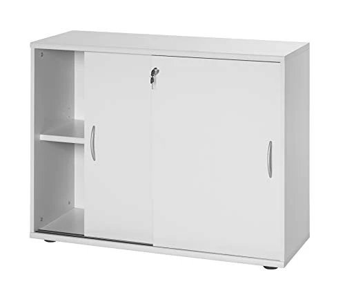 Möbelpartner Aktenschrank, lichtgrau, ca. 100,0 x 39,5 x 77,4 cm