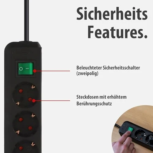 Brennenstuhl Eco-Line, Steckdosenleiste 3-Fach, 1,5m