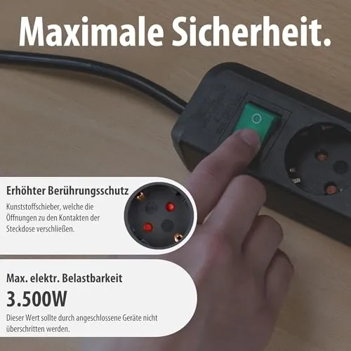 Brennenstuhl Eco-Line, Steckdosenleiste 3-Fach, 1,5m