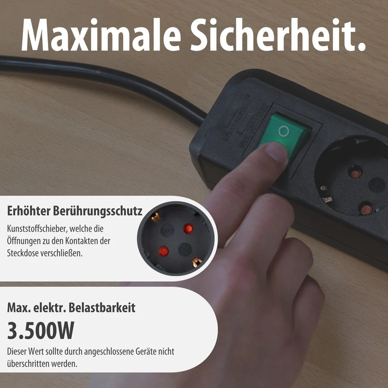 Brennenstuhl Eco-Line, Steckdosenleiste 3-Fach, 1,5m