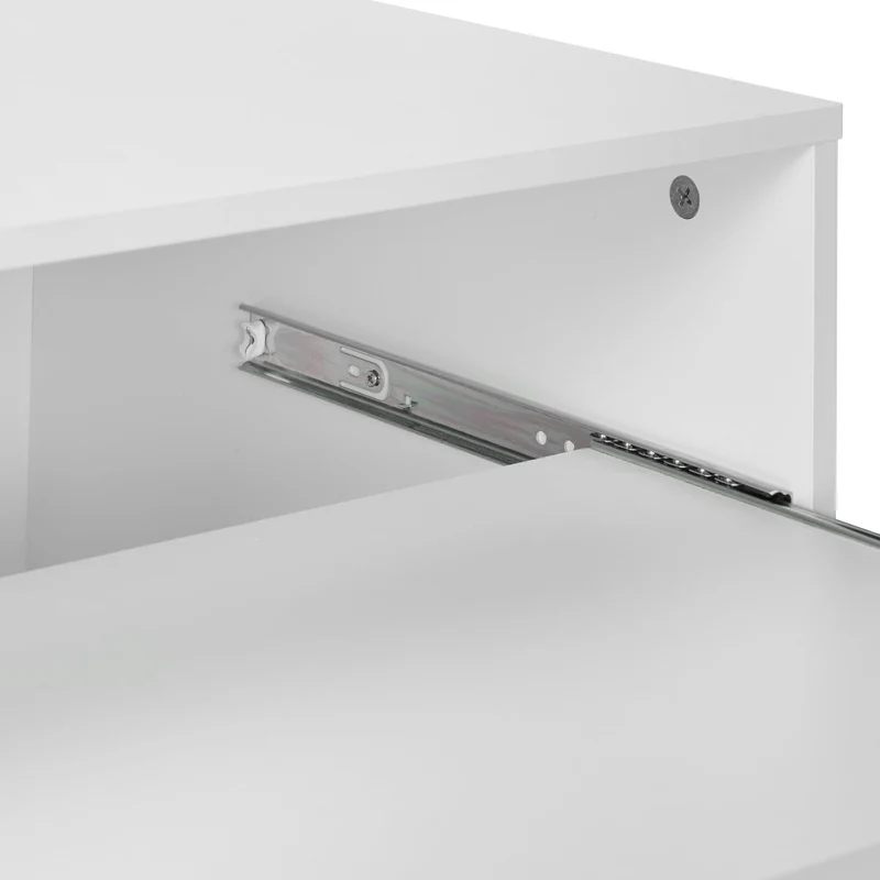 Relaxdays Rollcontainer mit 2 Fächern & Tastaturauszug, Druckertisch mit Rollen, HBT: 74 x 60 x 48 cm, Büroschrank, weiß