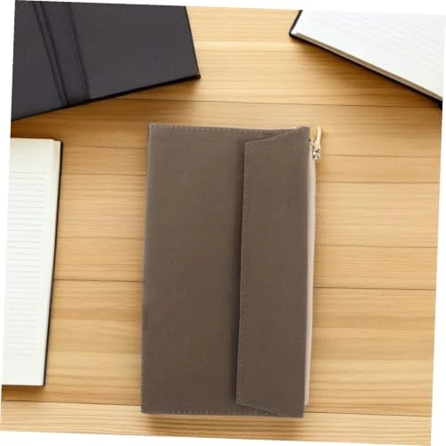 Luxshiny Büroaccessoires Notizbuchtasche mit Reißverschluss, Canvas, mehrere Fächer, leicht und tragbar, für Reisenotizbuch und Reisen