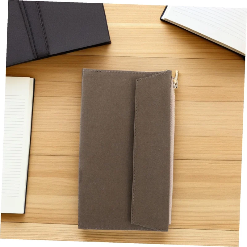 Luxshiny Büroaccessoires Notizbuchtasche mit Reißverschluss, Canvas, mehrere Fächer, leicht und tragbar, für Reisenotizbuch und Reisen