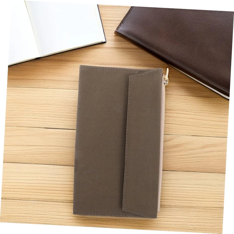 Luxshiny Büroaccessoires Notizbuchtasche mit Reißverschluss, Canvas, mehrere Fächer, leicht und tragbar, für Reisenotizbuch und Reisen