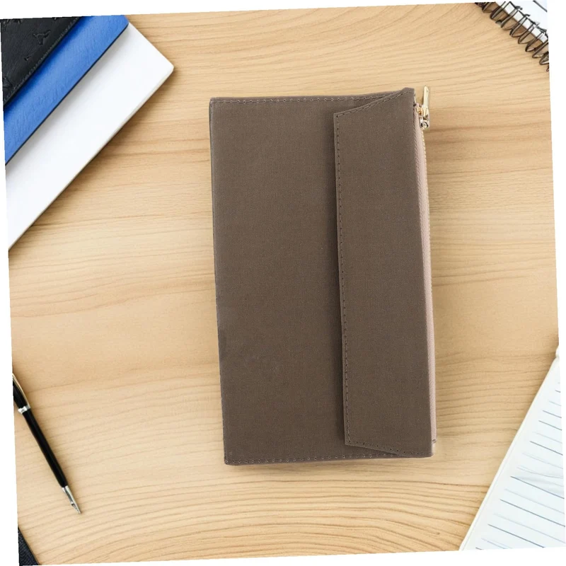 Luxshiny Büroaccessoires Notizbuchtasche mit Reißverschluss, Canvas, mehrere Fächer, leicht und tragbar, für Reisenotizbuch und Reisen