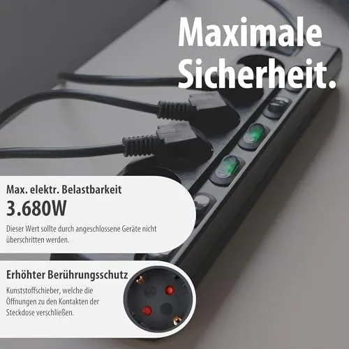 Brennenstuhl Steckdosenleiste einzeln schaltbar 6-Fach