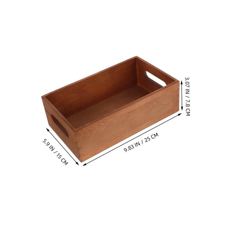Angoily Holzkiste für Schreibtisch mit Eingebauten Seitengriffen Multifunktionale Aufbewahrungsbox für Zuhause mit Minimalistischem Design und Feiner Handwerkskunst