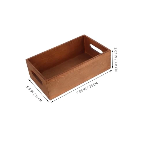Angoily Holzkiste für Schreibtisch mit Eingebauten Seitengriffen Multifunktionale Aufbewahrungsbox für Zuhause mit Minimalistischem Design und Feiner Handwerkskunst