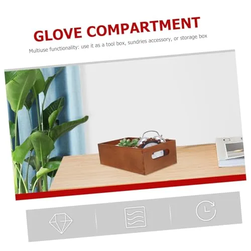 Angoily Holzkiste für Schreibtisch mit Eingebauten Seitengriffen Multifunktionale Aufbewahrungsbox für Zuhause mit Minimalistischem Design und Feiner Handwerkskunst