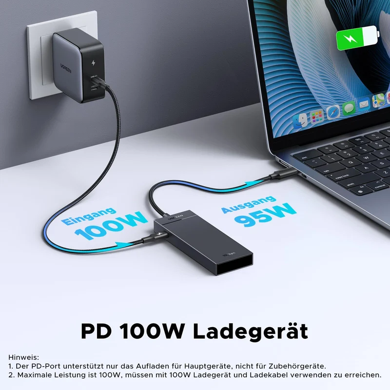 UGREEN USB C Hub 10 Gbps mit PD 100W USB C Splitter 4 Ports (30cm)