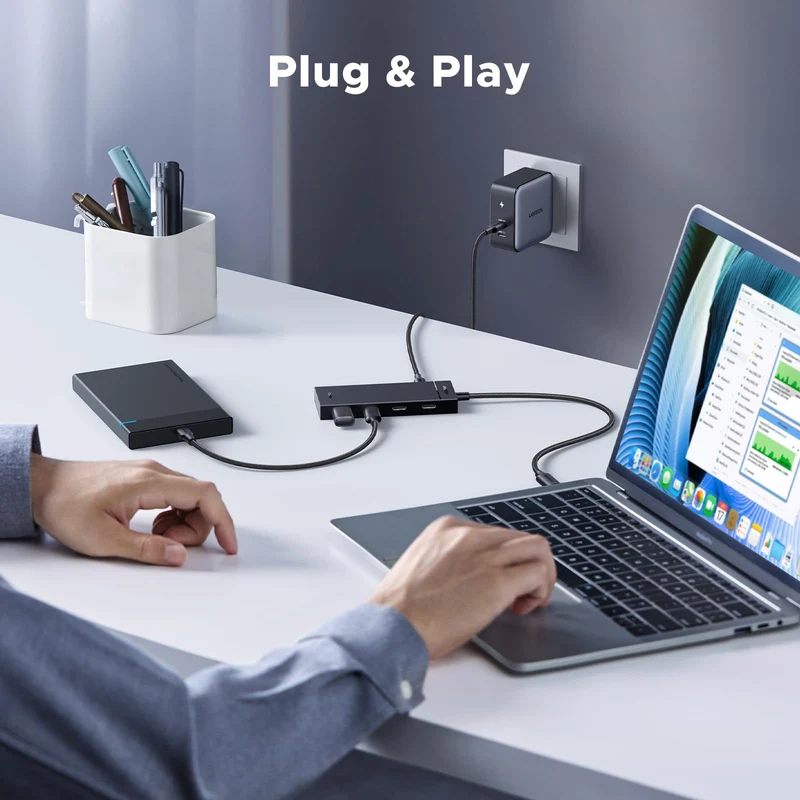 UGREEN USB C Hub 10 Gbps mit PD 100W USB C Splitter 4 Ports (30cm)