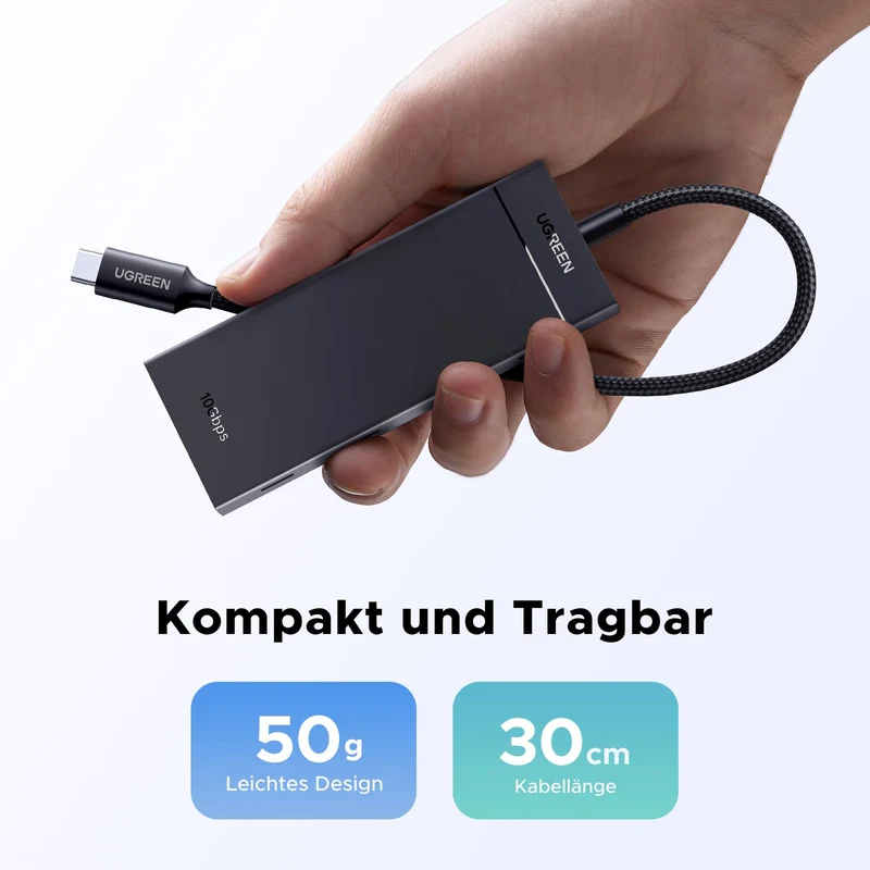 UGREEN USB C Hub 10 Gbps mit PD 100W USB C Splitter 4 Ports (30cm)