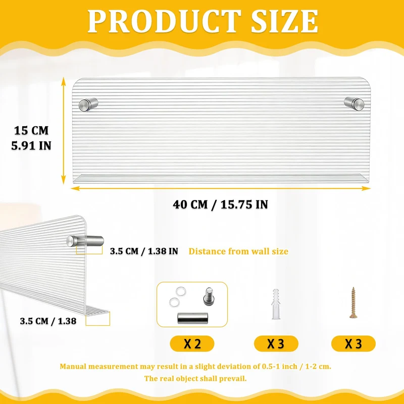Zeitschriftenhalter Wand, Zeitschriftenhalter, Zeitungshalter Mit Langwelliger Glasstruktur, Zeitungsständer Wand Geeignet für Flure, Arbeitszimmer und Bürobereiche, 40 × 15 × 3,5 Cm, Transparent